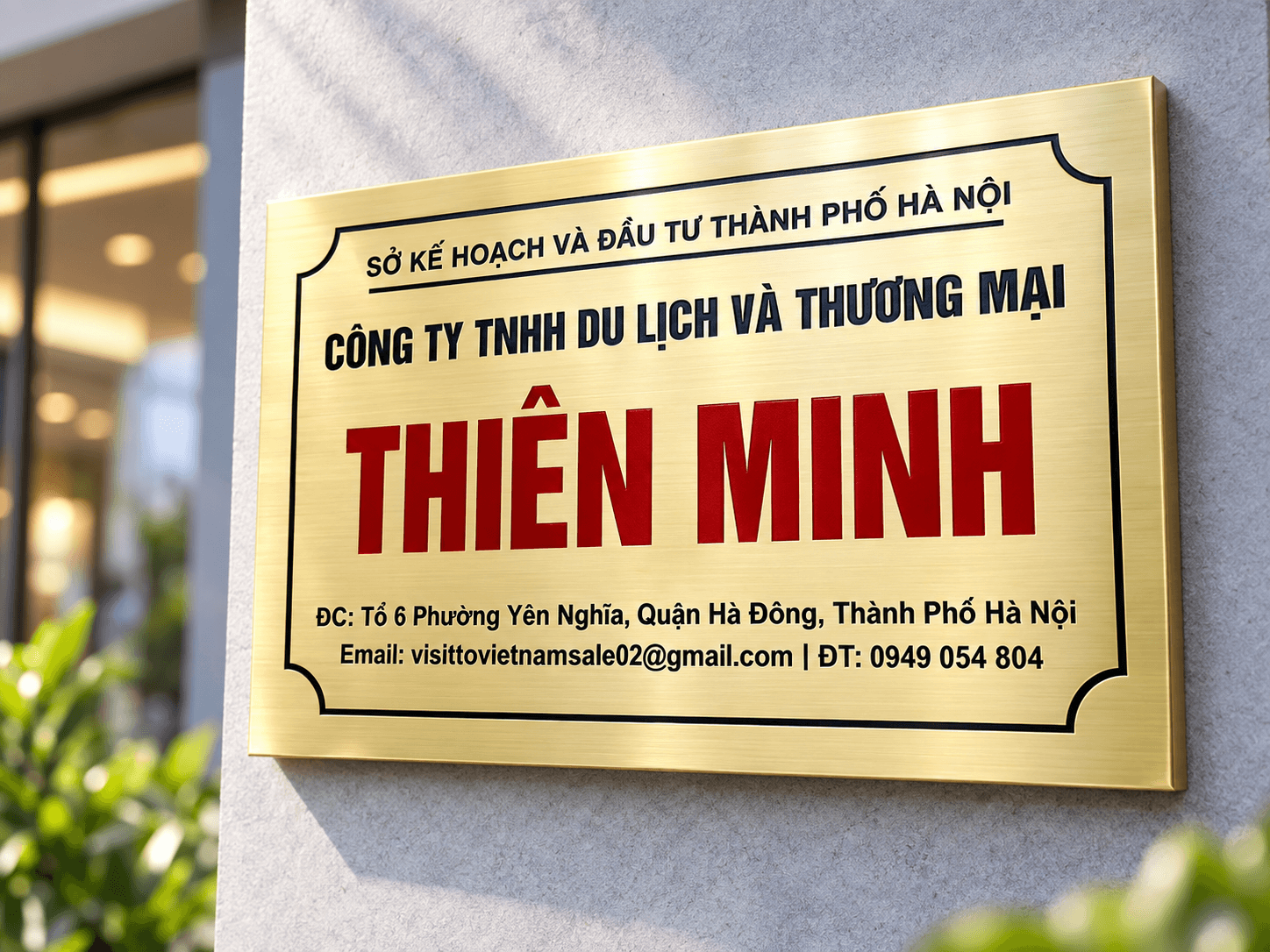 Biển tên công ty Inox